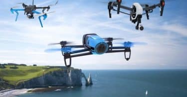 Drones flying